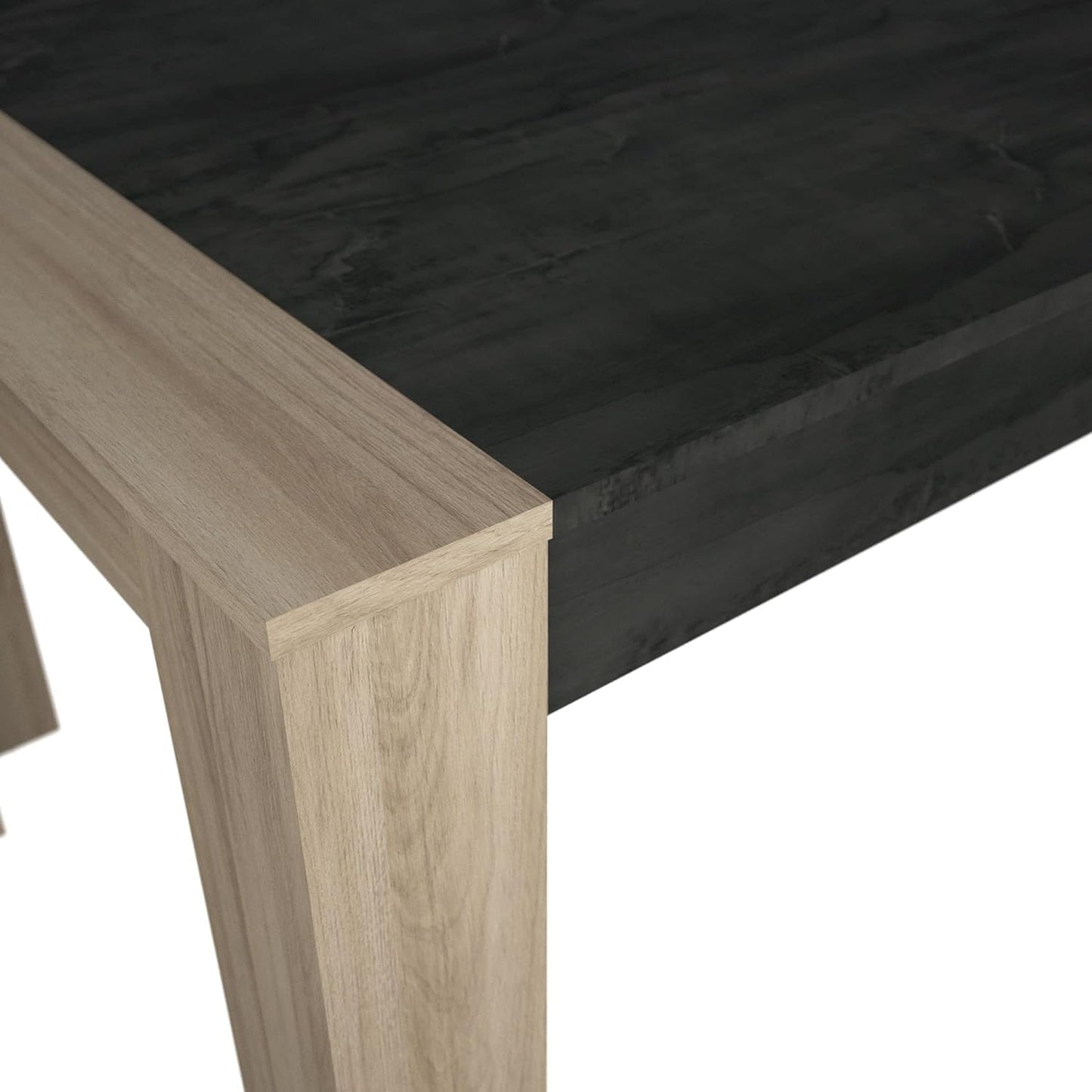 Table à Manger Sheffield – Décor Chêne Brossé et Plateau Effet Béton (L170 cm)
