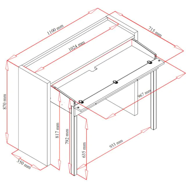 Bureau Extensible - Blanc