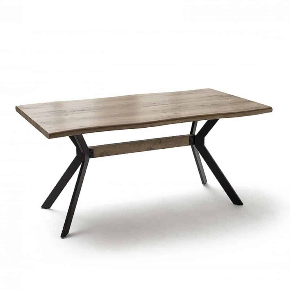 Table à Manger Industrielle – Bois Chêne Sauvage et Métal Noir (L200 cm)
