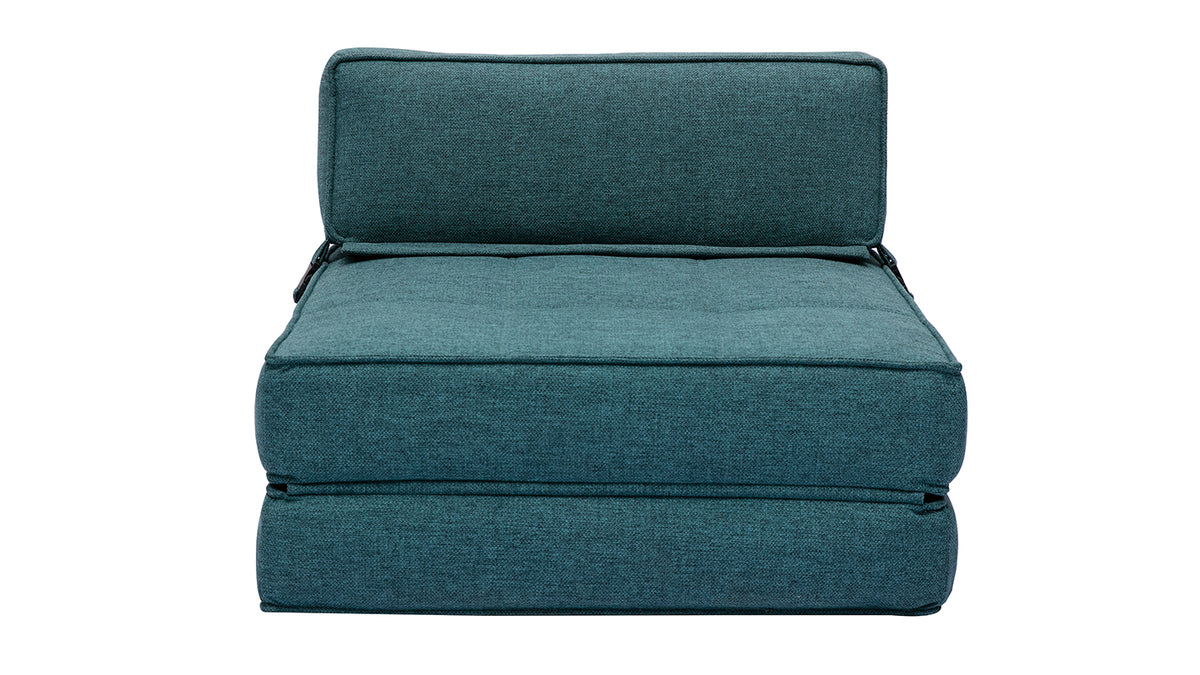 Fauteuil 1 Place Convertible en Tissu - Bleu Canard