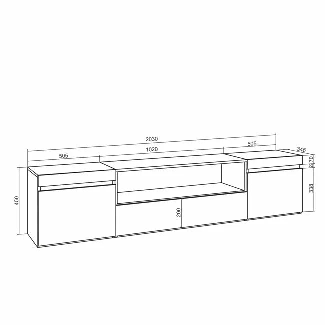 Cheminée Électrique Meuble TV - 200x45x35cm