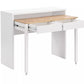 Bureau Console Extensible avec 2 Tiroirs - Blanc et Naturel