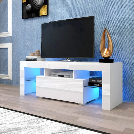 Meuble TV Blanc Laqué - Meuble TV LED