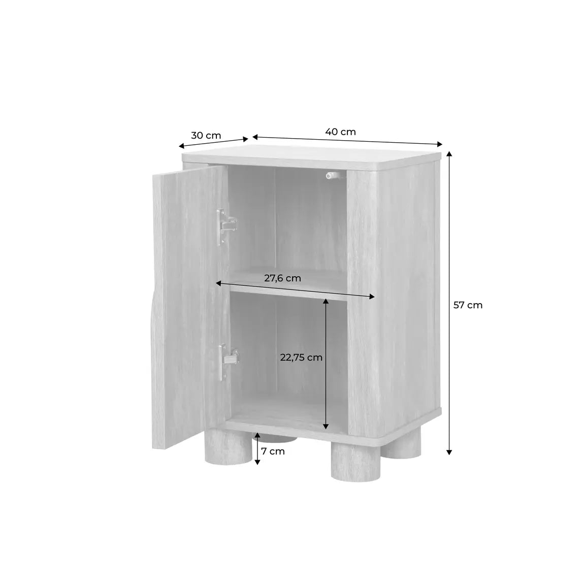 Tables de Chevet Exotique - 1 Porte et 1 Étagère (lot de 2)