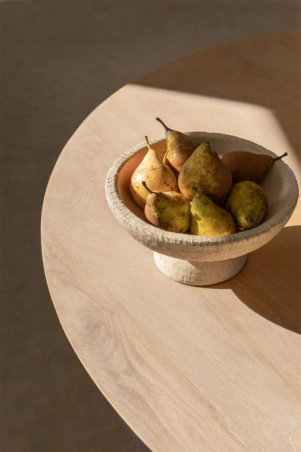 Table à Manger Ronde en Bois de Manguier et Rotin (Ø140 cm)