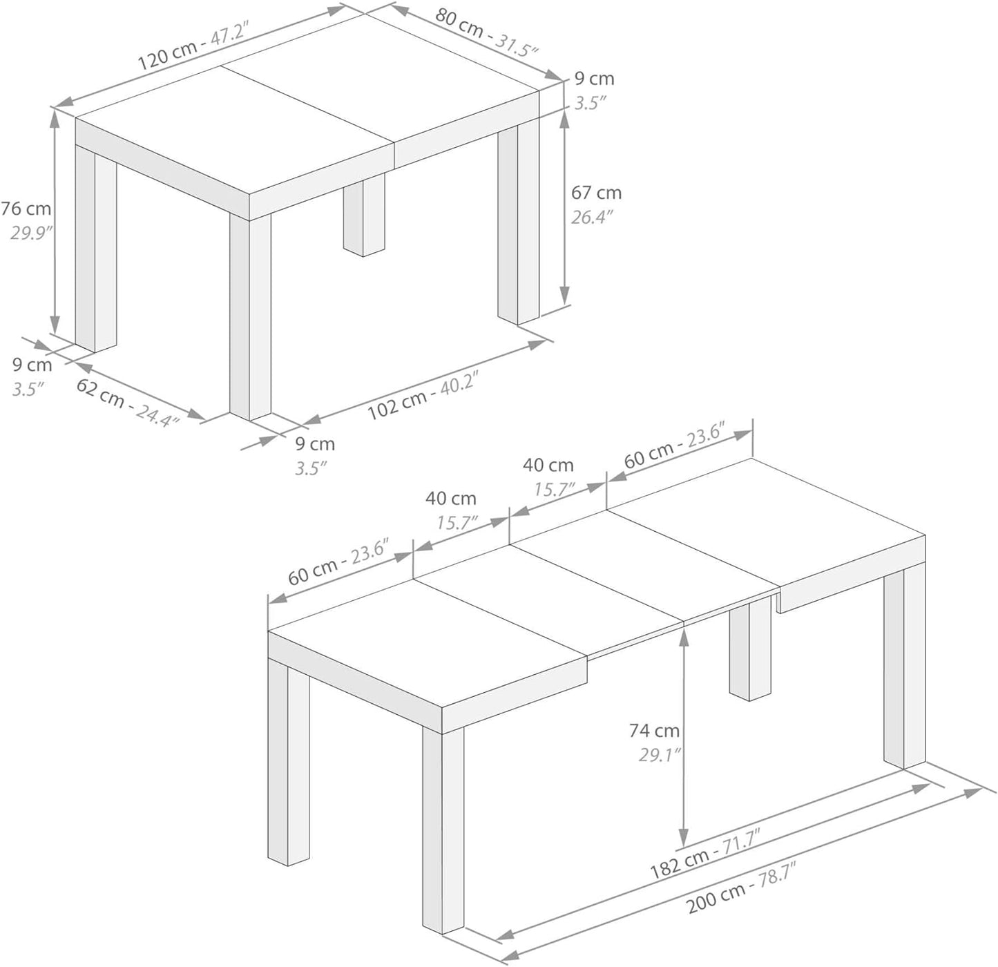 Table à Manger Extensible - Chêne Naturel