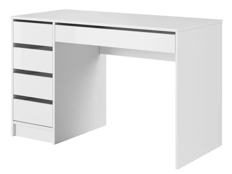 Bureau Blanc - 5 Tiroirs - 75 x 120 x 55 cm