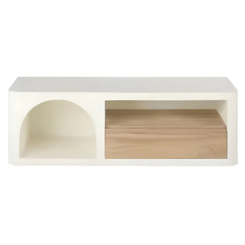 Meuble TV - 1 Niche - Blanc Crème