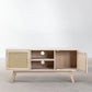 Meuble TV en Bois Design - Bois de Paulownia & Cannage