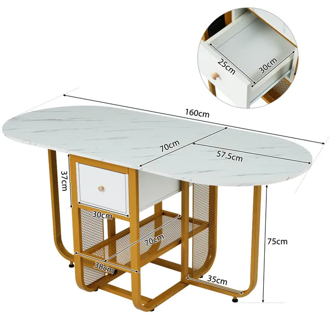 Table à Manger Pliante en 3 Formes - Extensible