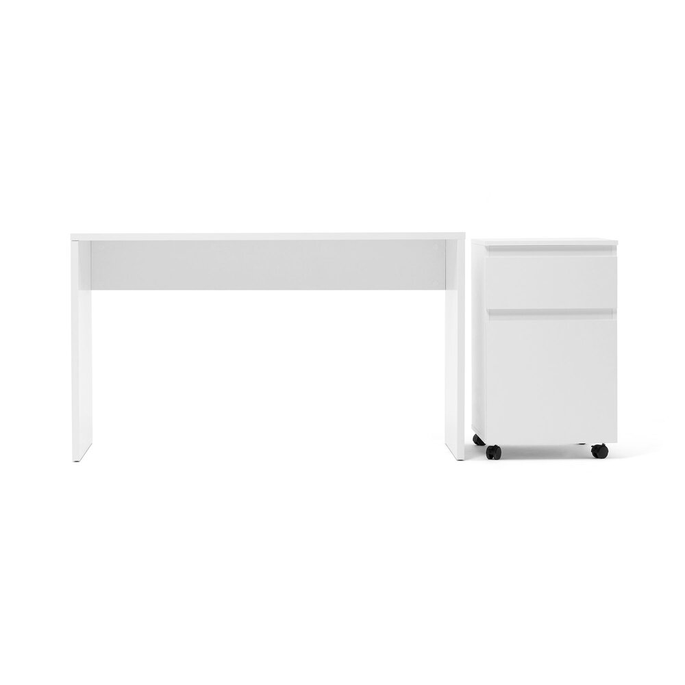 Bureau avec Caisson - 1 Porte - 130x54x75 cm