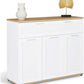 Buffet 100 cm - 3 Portes et 1 Tiroir Blanc