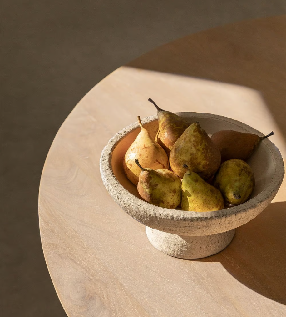 Table à Manger Ronde en Bois de Manguier et Rotin (Ø140 cm)