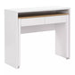 Bureau Console Extensible avec 2 Tiroirs - Blanc et Naturel