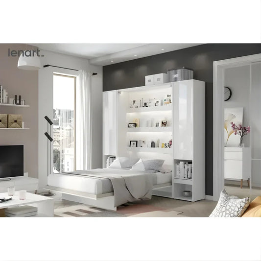 Armoire Lit Escamotable +2 Placards - Tiroir Vertical - 180x200