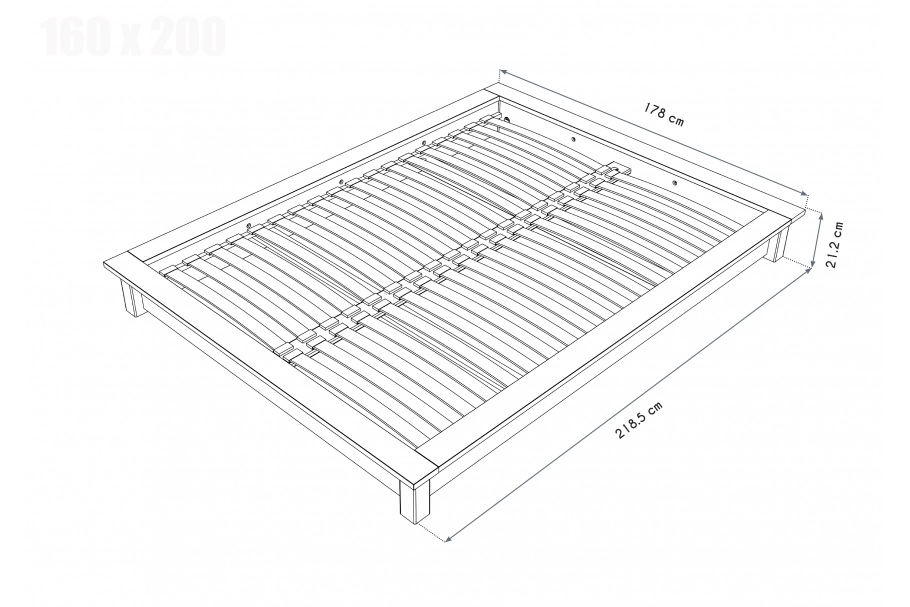 Lit Futon 2 Places Bois Massif