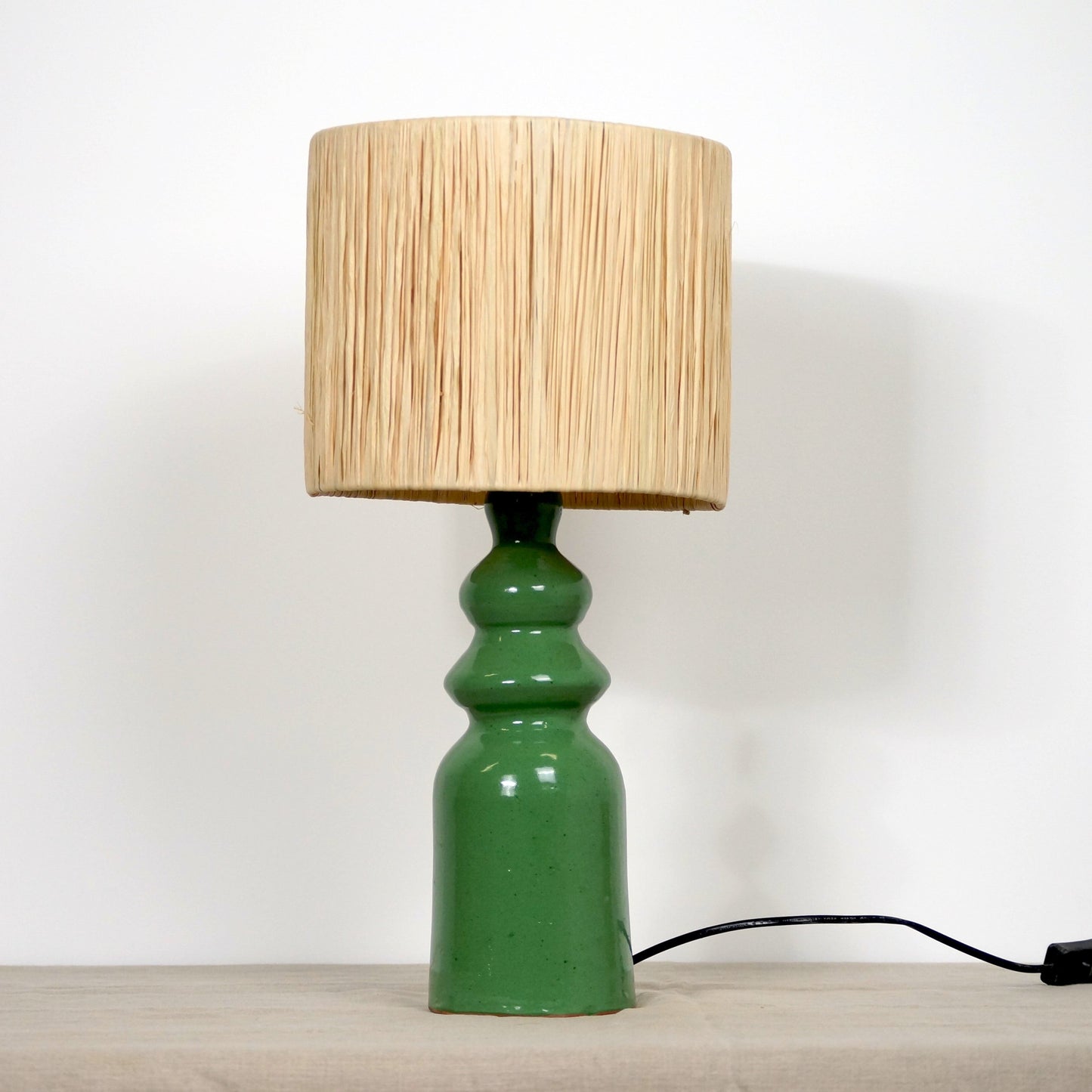 Pied de Lampe en Terre Cuite - Vert