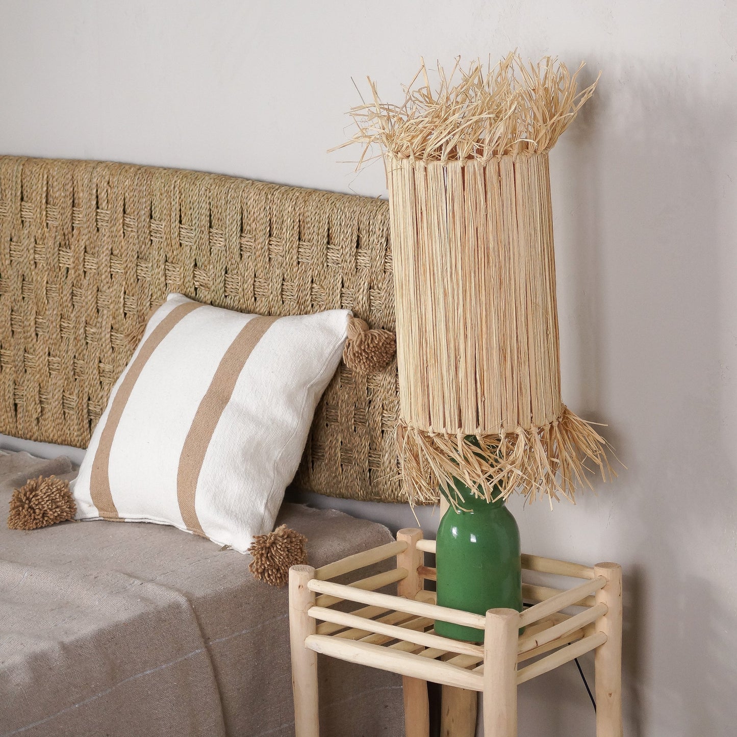 Pied de Lampe en Terre Cuite - Vert