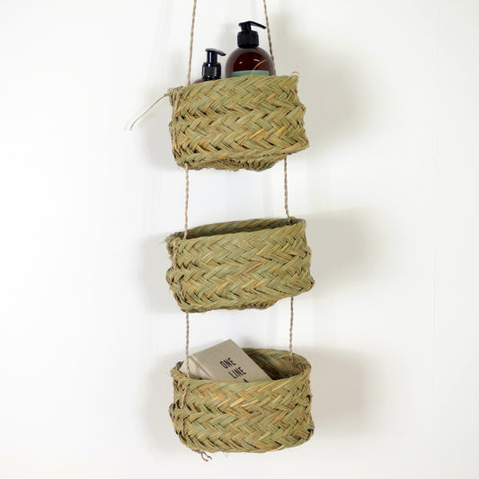 Panier Suspendu en Alfa Naturel - 3 Étages