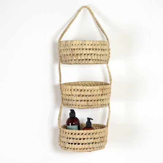 Panier suspendu en Feuilles de Palmier - 3 Étages
