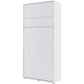 Armoire Lit Escamotable +2 Placards - Tiroir Vertical - 90x200 Cm