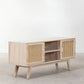 Meuble TV en Bois Design - Bois de Paulownia & Cannage