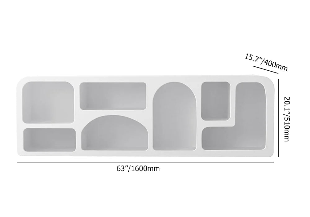 Meuble TV Design - Bois Blanc avec Étagères - Jusqu'a 1778 mm