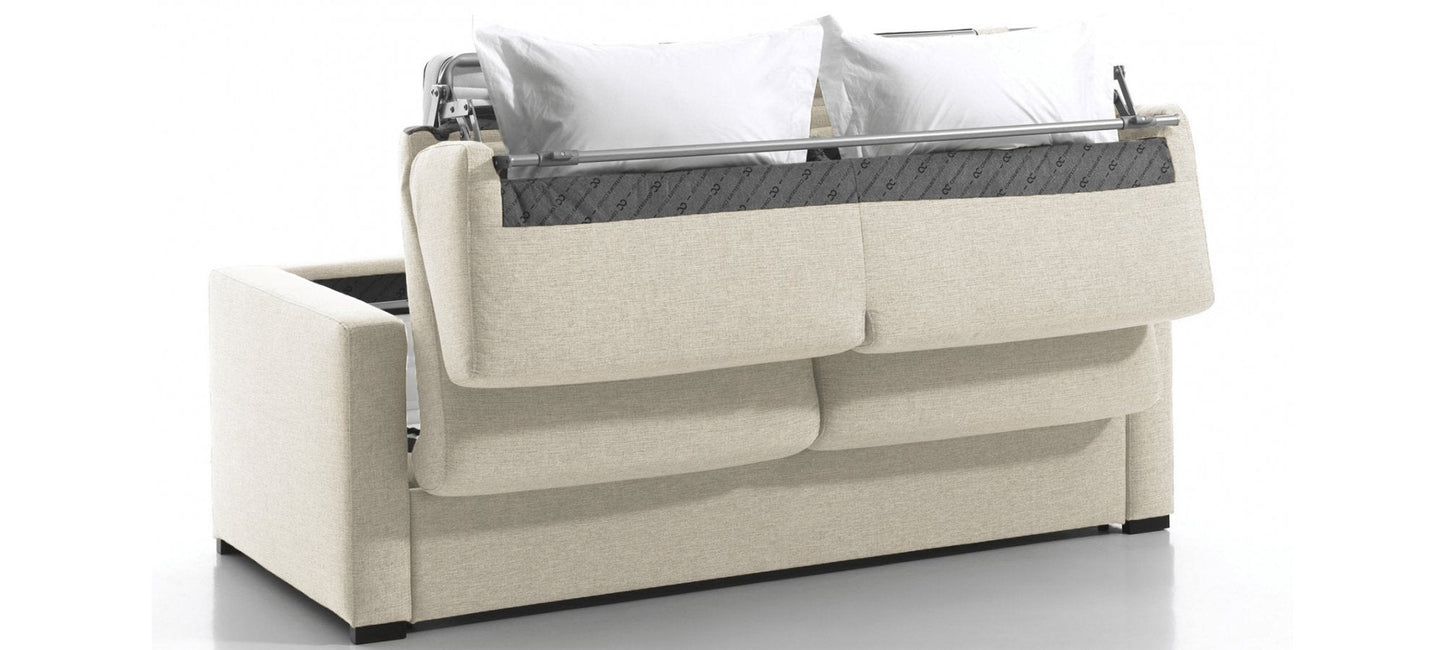 Canapé Convertible lit 2 places - Tissu tissé - Beige