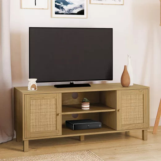 Meuble TV Effet Bois - 2 Portes - 120 cm