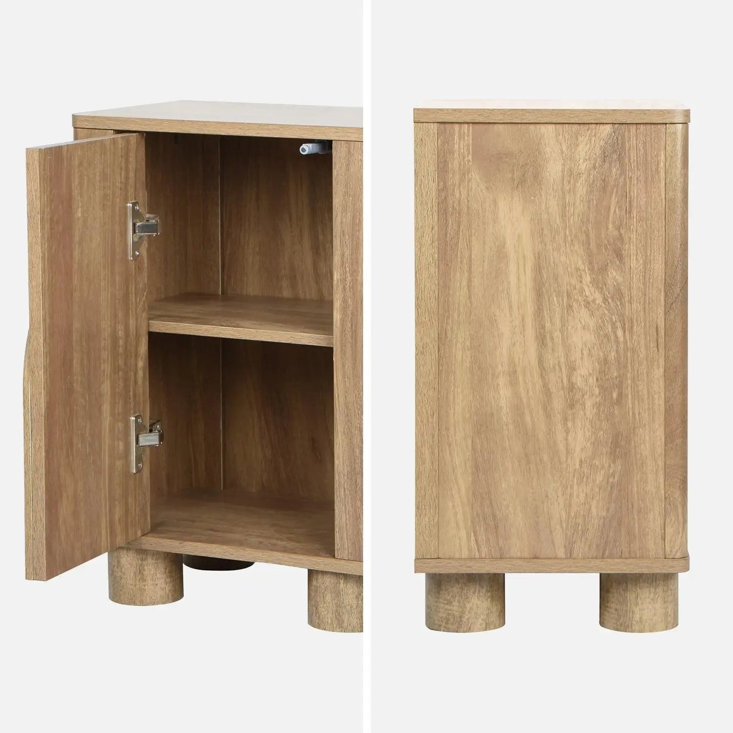 Tables de Chevet Exotique - 1 Porte et 1 Étagère (lot de 2)