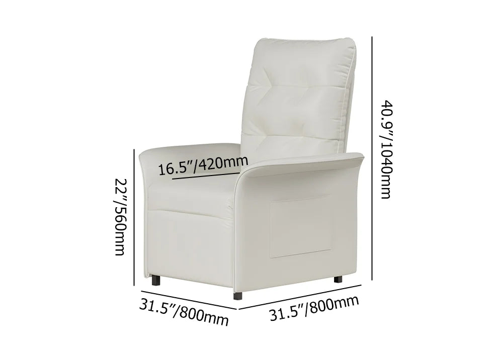 Fauteuil Relax Inclinable Electrique - Moderne en Cuir Blanc