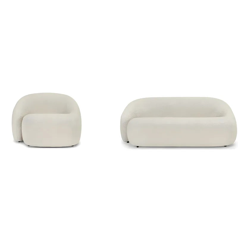 Ensemble Fauteuil + Canapé 2 Places - Blanc